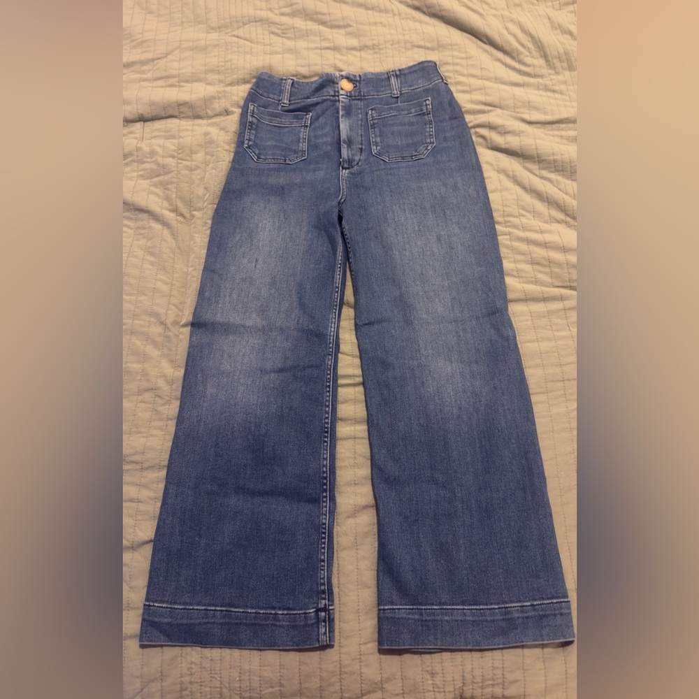 Maeve Colette High-Rise Wide-Legged Cropped Jeans